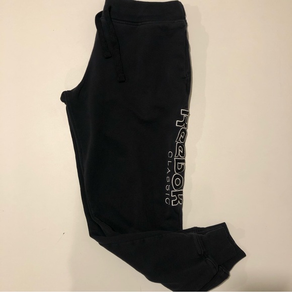 Reebok Classic Sweat Pants Mens Size Medium Black and White - Picture 4 of 8